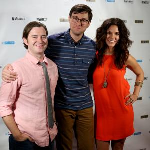 Adam Rosenbaum with Matt Godfrey and Kati Sharp at the premiere of their short film Cane Creek