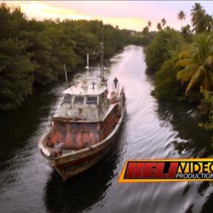 Still shot from ABCs The River Actor Joe Anderson aboard The Magus as seen from Eric Austins helicam