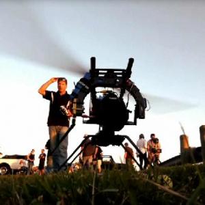 Aerial Cinematographer Eric Austin on the set of Cooper and the Castle Hills Gang