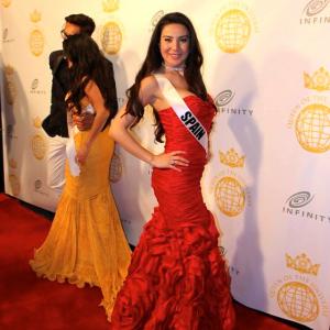 Venezia Zavala Miss Spain 2014 walking the red Carpet at Saban theater event Beverly Hills