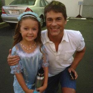 Rylan Lee & Rob Lowe on the set of Parks & Recreation