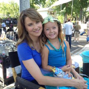 Rylan Lee  Lucy Lawless on set of Parks  Recreation