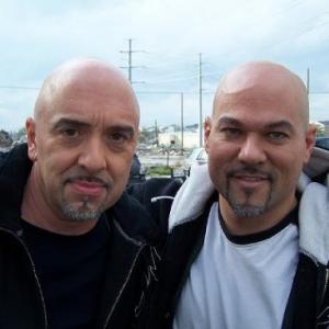 With my stunt double on the of The Librarian Curse of the Judas Chalice They shaved his head and his beard to look like me and then ended up not using him in the shot