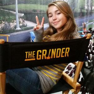 Taylor Locascio on the set of The Grinder