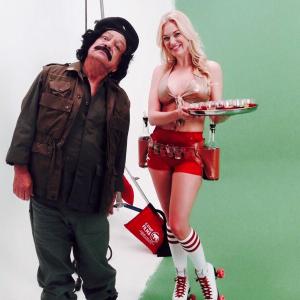 Roller girl with Cheech Marin  Palpolete Tequila Commercial