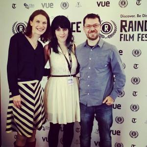 At Raindance for the premiere of 'Stop/Eject', with Georgina Sherrington and writer Tommy Draper.