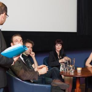Sophie Black with the Q&A panel at the Ashes (2013) London premiere