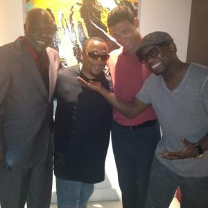 Guy Torry Dannon Green Doug Fieser and Stephen Stix Josey on the set of the feature film  HAPPY HOUR 