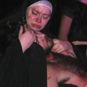 Rocio Sueiro as Virgin Mary on stage in Buenos Aires