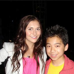 Austin with Alyson Stoner on the set of Phineas and Ferb Accross the Second Dimension in Fabulous 2D 60 Second Game Show Season 7 Episode 1
