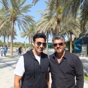 with superstar Ajith,On location