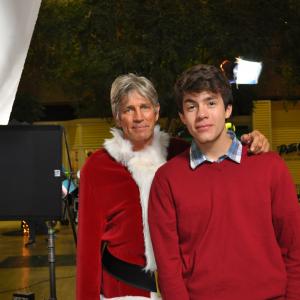 Brandon and Eric Roberts on set of Santas Boot Camp