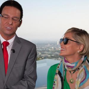 Kristian Valen As CNNs Richard QUest  Sharon STone trying not to laugh for the camera