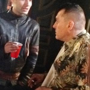 On set with Tom Sizemore