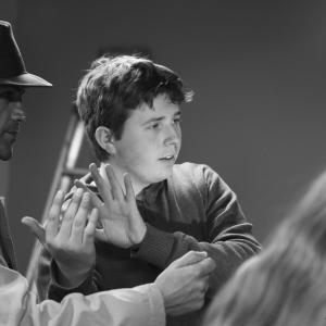 Blake Borcich with actor Robert Rabiah - On Set of 'Boston Tommy' (2011)