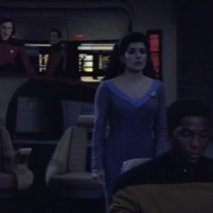 Still of Michelle Forbes, Colm Meaney, Marina Sirtis and Cameron Arnett in Star Trek: The Next Generation (1987)