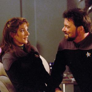 Still of Jonathan Frakes and Marina Sirtis in Star Trek Insurrection 1998