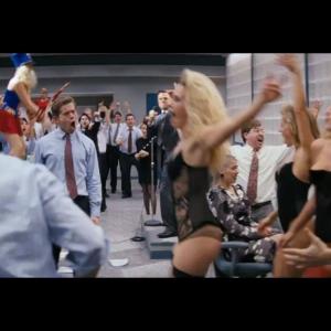 As Brantley in the Wolf of Wall Street trailer with Leonardo Dicaprio PJ Byrne and Aya Cash
