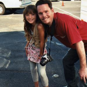Bella on the set of Entourage with 