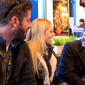 Amy Lia joking with fellow actors Blake Webb and Mark Webb at Sundance Film Festival 2014