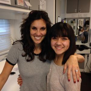 Daniela Ruah and I getting our hair cut together on NCIS:LA set.