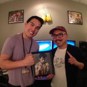 Director/Producer Ryan Moore and Editor Lenny Mesina at Paramount Studios editing 