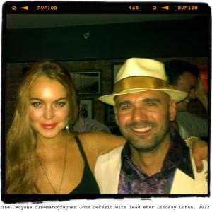 Canyons cinematographer John DeFazio with lead star Lindsay Lohan