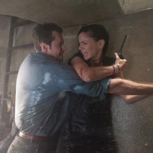 Still of Richard Armitage and Sarah Wayne Callies in Into the Storm 2014