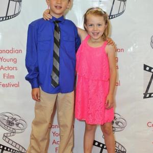 Quinn and Keela Van De Keere on the Red Carpet at the Canadian Young Actors Film Festival 2013.