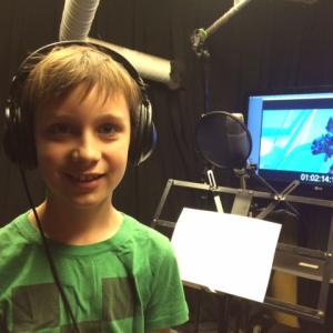 Working in the voice over booth doing ADR