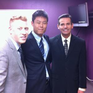 Lance Charnow on the set of Big Bang With Michael Rippe and Jimmy Chang