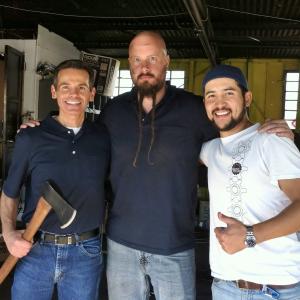 Lance Charnow on the set of Once Upon A Time In A Tire Shop With Jes Selane and director Ruslan Akun
