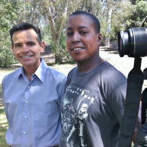 Lance Charnow on the set of Stark with director Bobby Richard