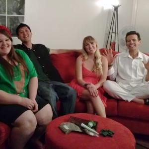 Lance Charnow on the set of Baked Goods With Clara Neisess Spencer Baik and Carrie Salter