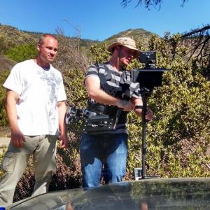 Director Christian Pichler (L) & DP Will Turner (on R) on set of 