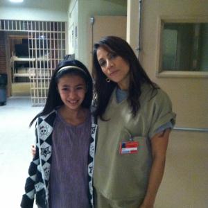 On set of Orange is the New Black with her on-screen mom