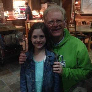 Afra with Ed Begley Jr on the set of Your Family or Mine