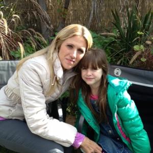 Afra with Andrea Bendewald on the set of 