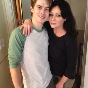 Nicholas Clark and Shannen Doherty on set of Blood Lake