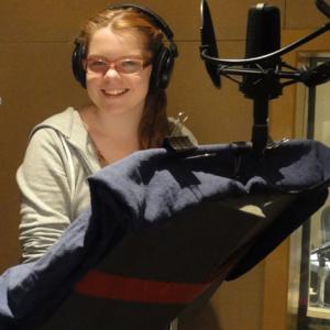 Elisa Schnebelie recording the role of Mia in 