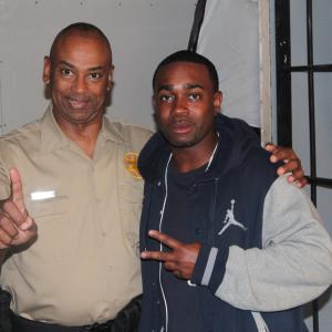 On the set of Premeditated Louis C Robins Micah Robinson