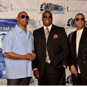 At the premiere of Premeditated on June 21 2014 in Columbus Ohio Louis C Robins Mark Cummings Sr Executive Producer and Dexter Jones Associate Producer