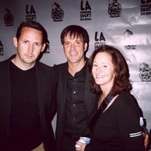 Left to right Harland Williams Ford Austin and Lisa Beroud at the LA Short Film Festival premiere party for Family Tree