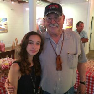 Maddie with Barry Corbin at the premiere of Dawn of the Crescent Moon