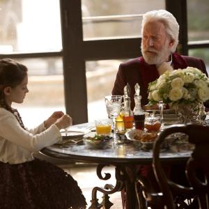 My daughter, Erika Bierman with Donald Sutherland in Hunger Games: Catching Fire.