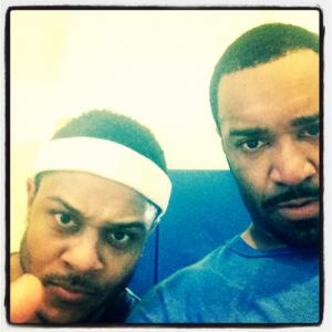 Playing some hoops with 'Ray Donavan' star Pooch Hall.