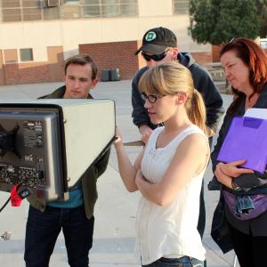 Erin Brown (director) and Kent Boyd (lead) on the set of 