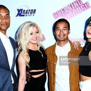 Actors Marcus Mitchell and Marissa Heart Singer Jordan Rodrigues and Dancer Sophia Aguiar attends the Breaking Through Los Angeles Special Screening at Laemlle NoHo 7 on October 7 2015 in North Hollywood