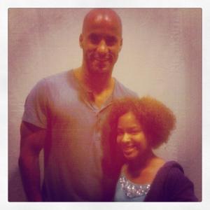 On set of Mistresses with Ricky Whittle