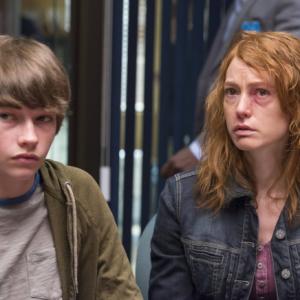 Still of Alicia Witt and Jacob Lofland in Justified 2010
